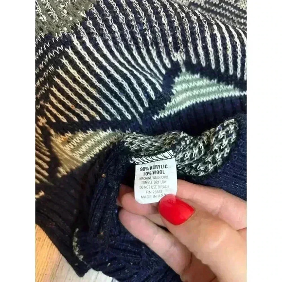 Grandpa Sweater Protege Made in USA Wool Blend Abstract Design Men's Size XLT - Picture 7 of 7